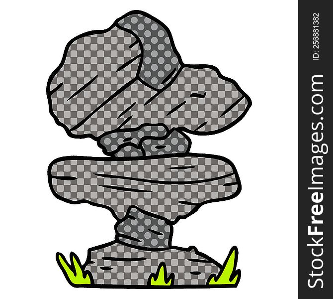 hand drawn cartoon doodle of grey stone boulder. hand drawn cartoon doodle of grey stone boulder