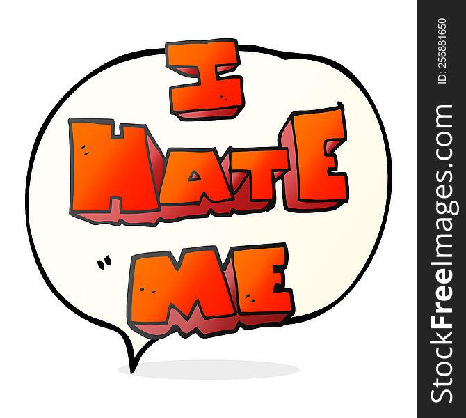 I hate me speech bubble cartoon symbol