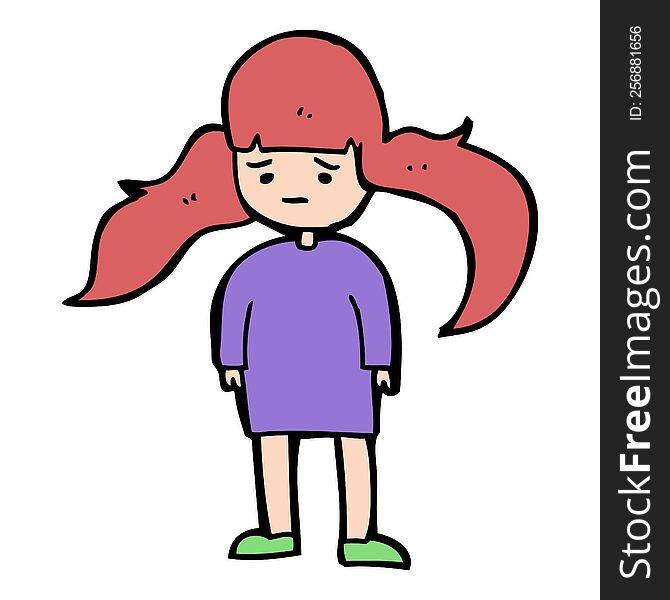 cartoon girl with long hair