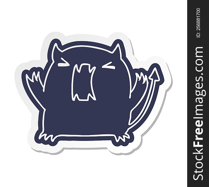 Cartoon Sticker Of A Cute Kawaii Devil