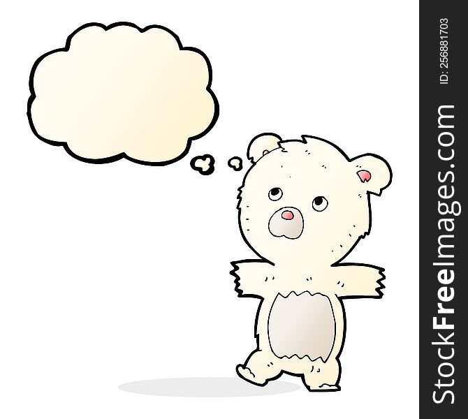 Cartoon Cute Polar Bear With Thought Bubble