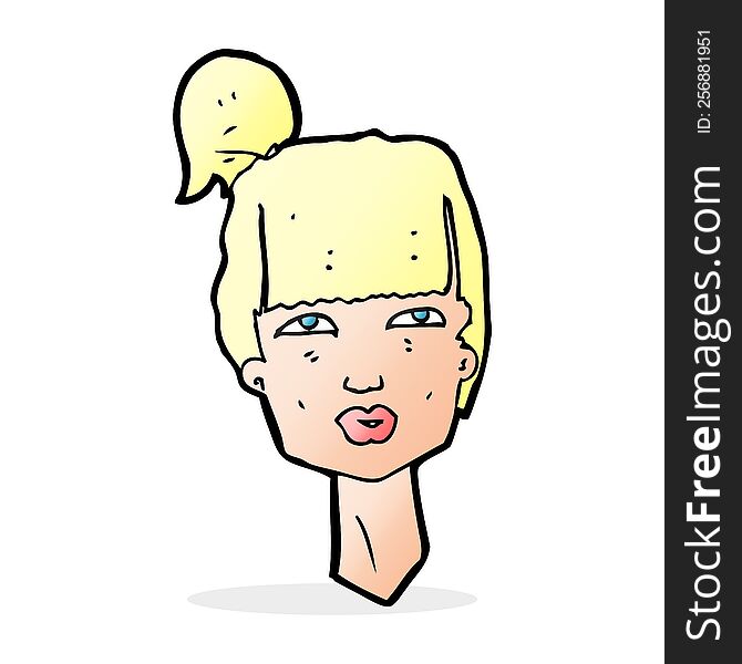 cartoon female head