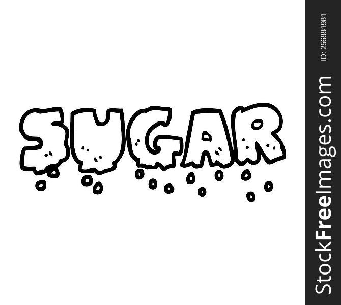 line drawing cartoon word sugar