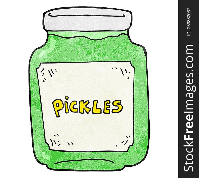 textured cartoon pickle jar