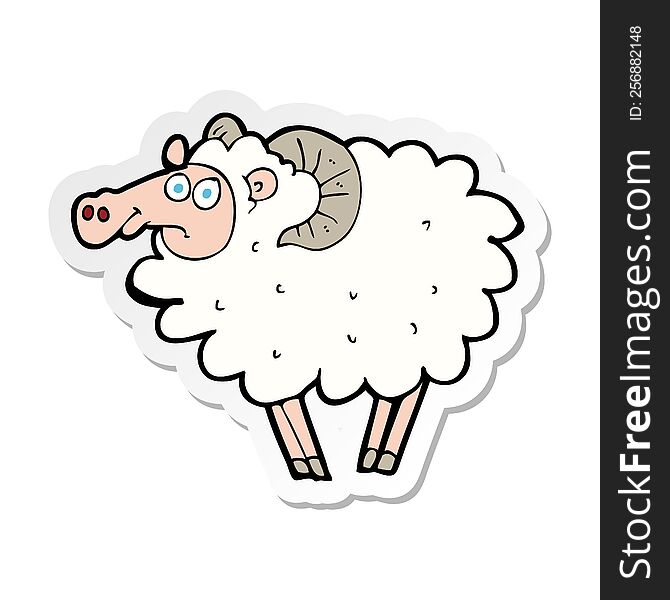 sticker of a cartoon ram