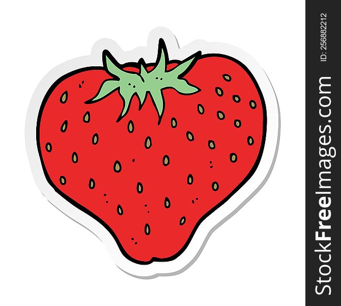 Sticker Of A Cartoon Strawberry