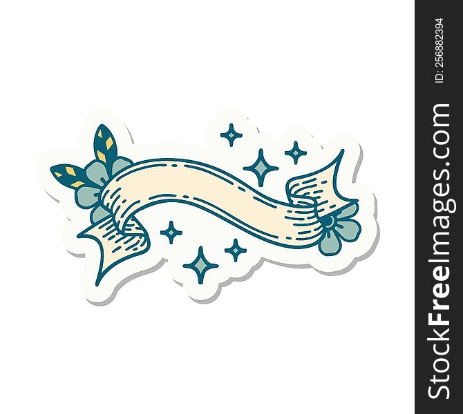 Tattoo Sticker With Banner Of A Stars