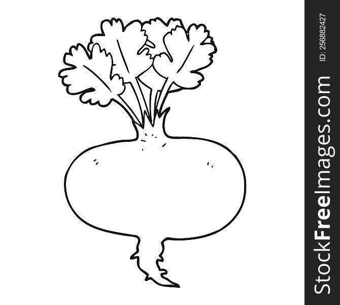 freehand drawn black and white cartoon muddy turnip