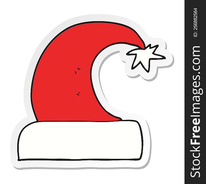 Sticker Of A Cartoon Christmas Hat