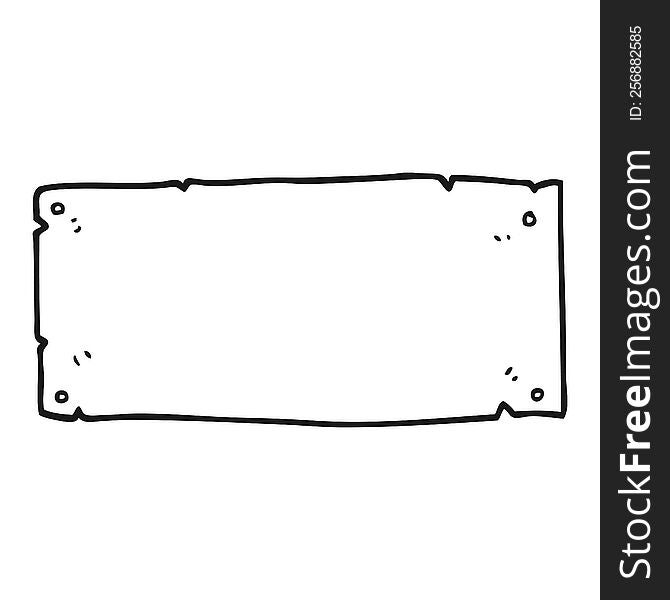 Black And White Cartoon Blank Sign