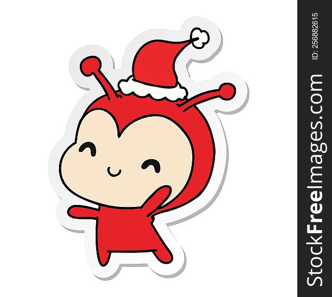 Christmas Sticker Cartoon Of Kawaii Lady Bug