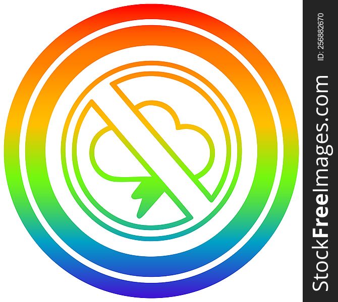 no storms circular icon with rainbow gradient finish. no storms circular icon with rainbow gradient finish