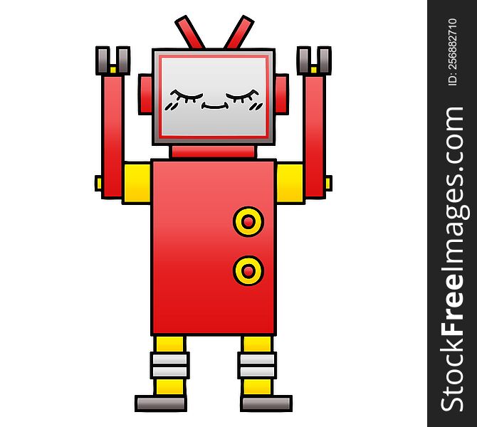 Gradient Shaded Cartoon Robot