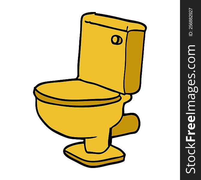 cartoon doodle golden toilet