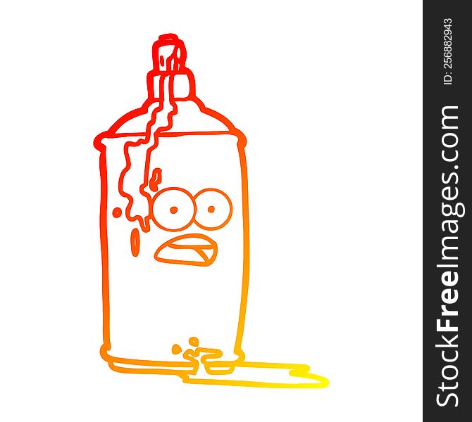 warm gradient line drawing of a cartoon spray paint can