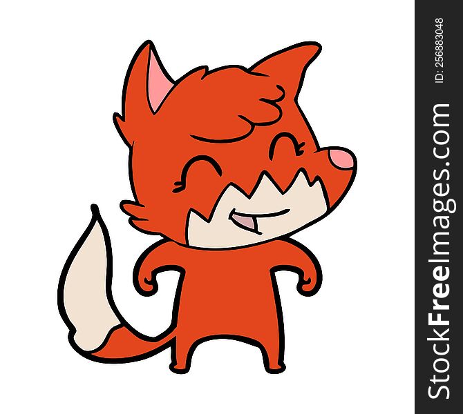 happy cartoon fox. happy cartoon fox