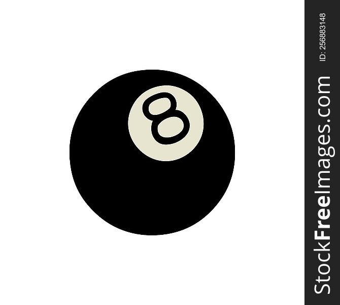 Traditional Tattoo Of A 8 Ball