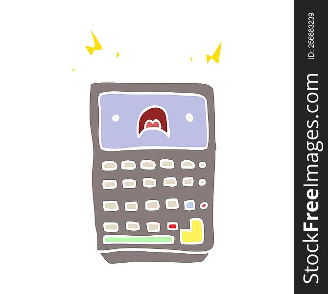 Flat Color Style Cartoon Calculator