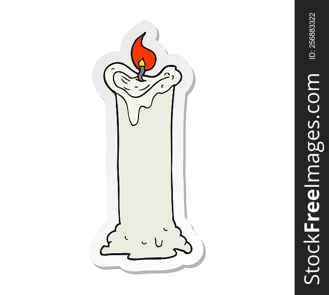 Sticker Of A Cartoon Spooky Candle
