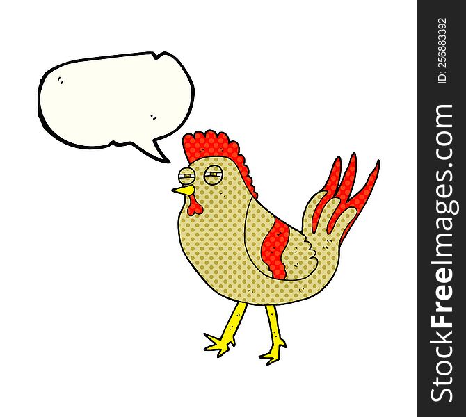 Comic Book Speech Bubble Cartoon Chicken