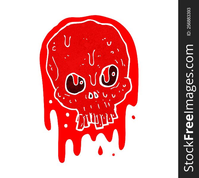 cartoon bloody skull