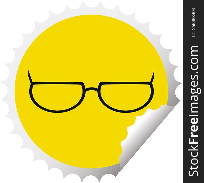 spectacles graphic vector illustration round sticker stamp. spectacles graphic vector illustration round sticker stamp