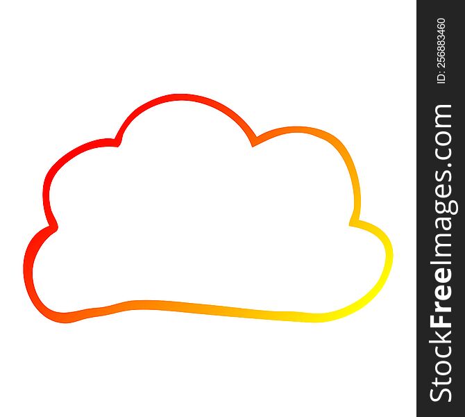 warm gradient line drawing of a cartoon weather cloud