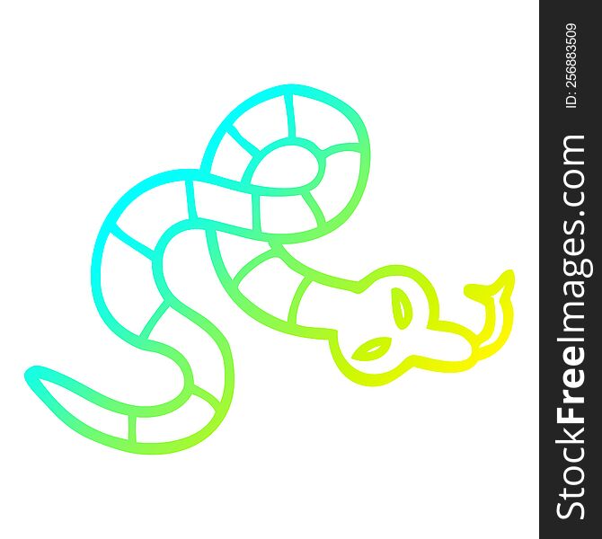 Cold Gradient Line Drawing Cartoon Poisonous Snake