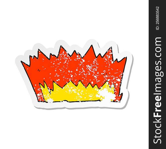 retro distressed sticker of a cartoon explosion