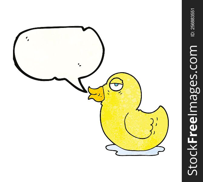 Speech Bubble Textured Cartoon Rubber Duck