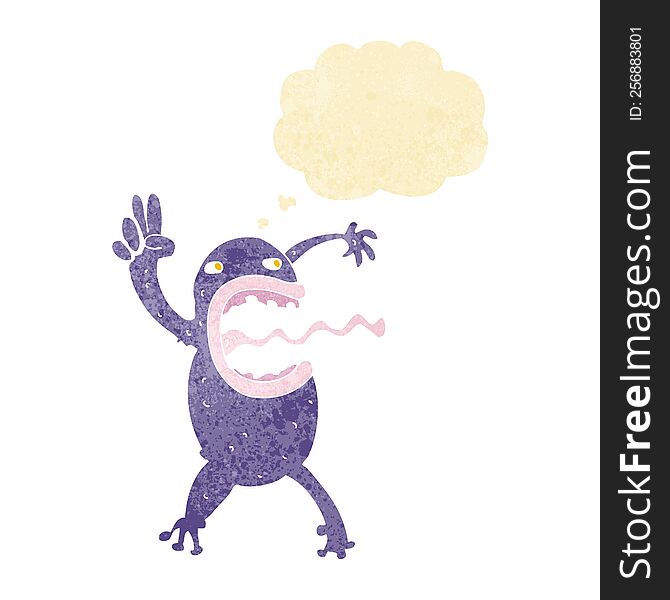 Cartoon Crazy Frog With Thought Bubble