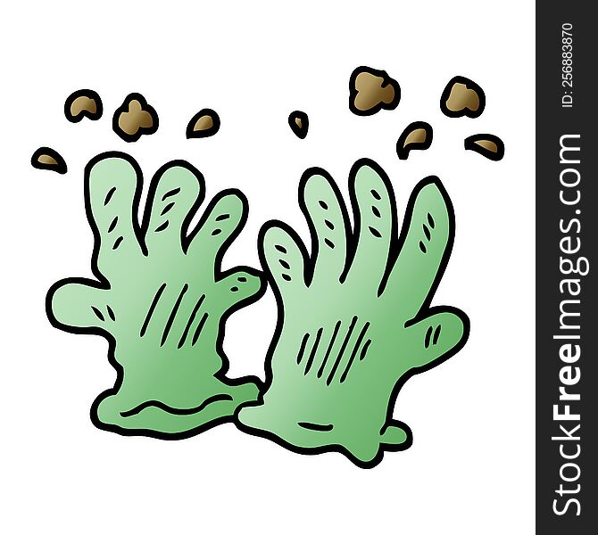 cartoon doodle garden gloves