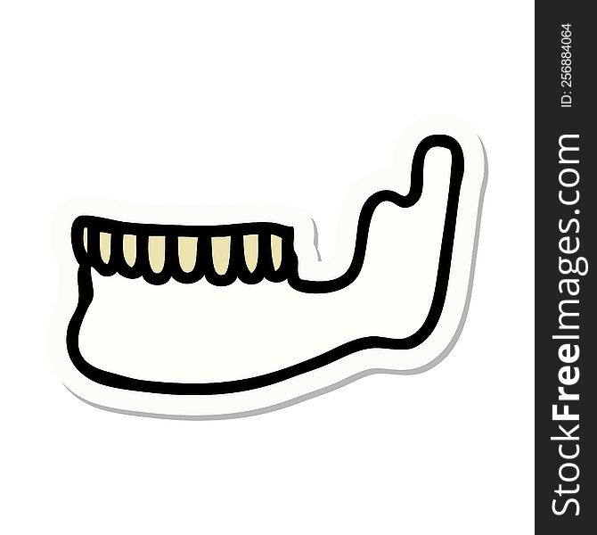 Tattoo Style Sticker Of A Skeleton Jaw