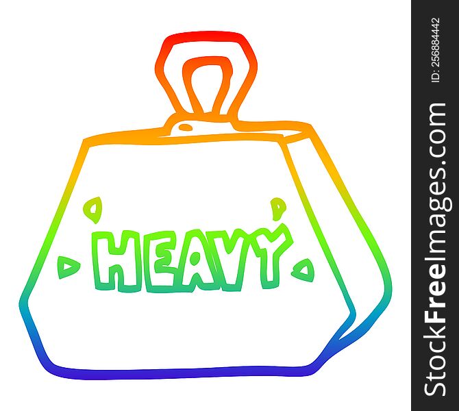 rainbow gradient line drawing of a cartoon heavy weight