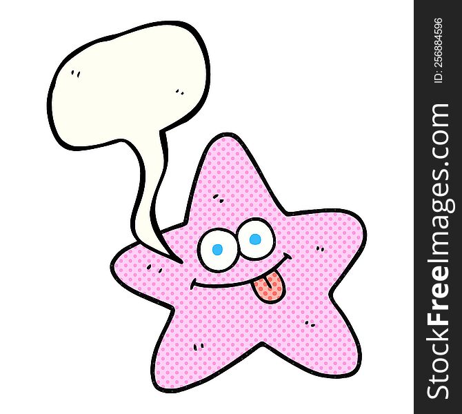 Comic Book Speech Bubble Cartoon Starfish
