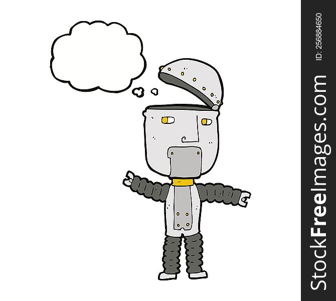 Cartoon Robot With Thought Bubble