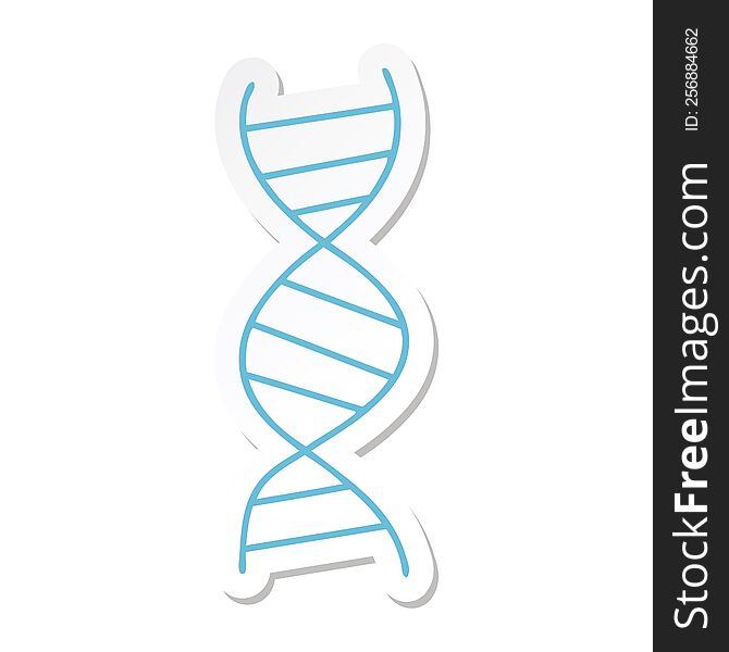 sticker of a cute cartoon DNA strand