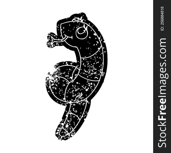grunge distressed icon kawaii of a cute snake. grunge distressed icon kawaii of a cute snake