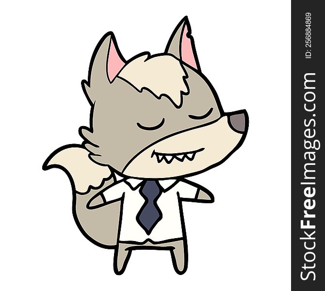 friendly cartoon boss wolf. friendly cartoon boss wolf