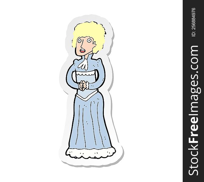 sticker of a cartoon shocked victorian woman