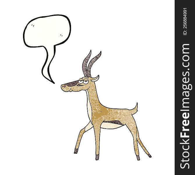 freehand speech bubble textured cartoon gazelle