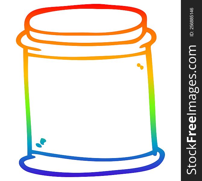 rainbow gradient line drawing of a cartoon vitamin pots