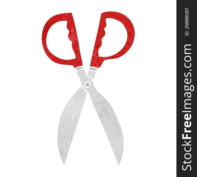 retro cartoon pair of scissors