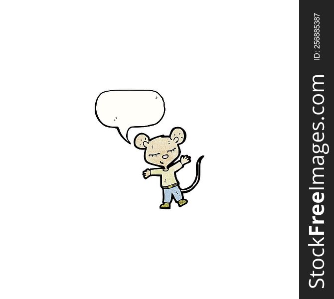 Cartoon Mouse With Speech Bubble