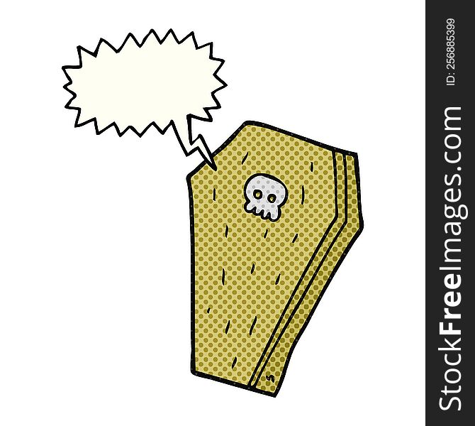 Comic Book Speech Bubble Cartoon Halloween Coffin