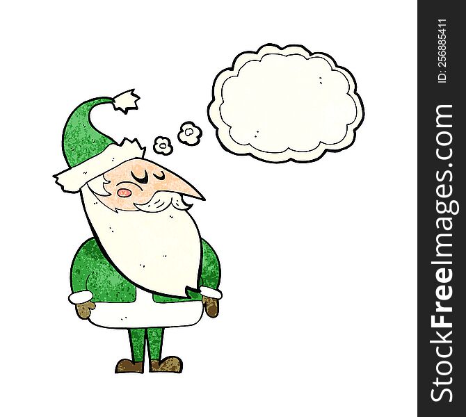 Cartoon Santa Claus With Thought Bubble