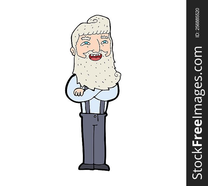 Cartoon Happy Man With Beard