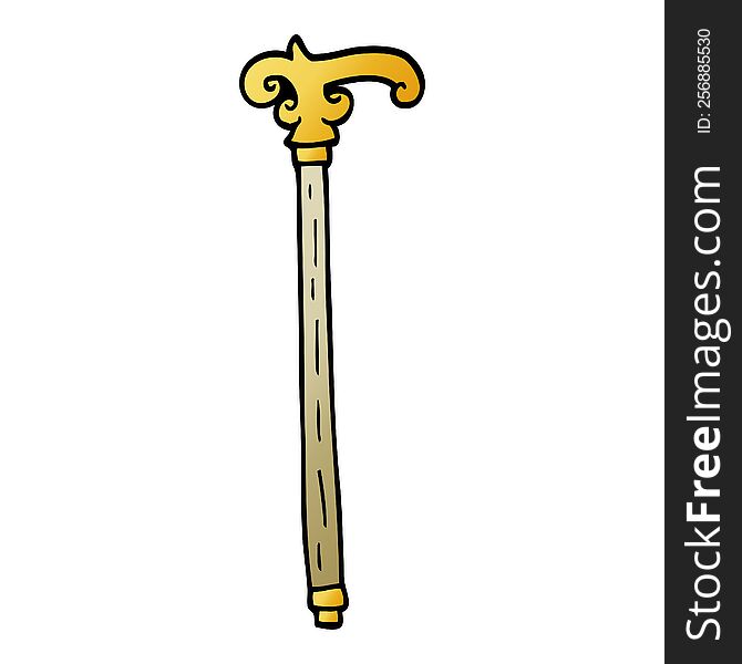 cartoon doodle fancy walking stick