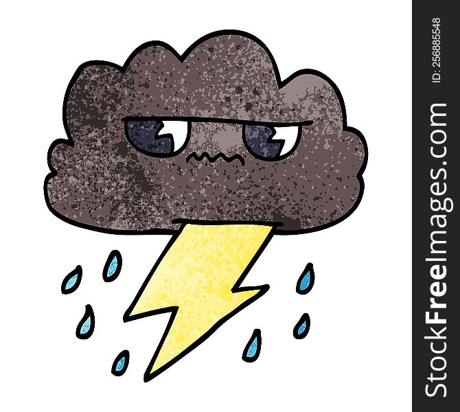 cartoon doodle thunder weather cloud