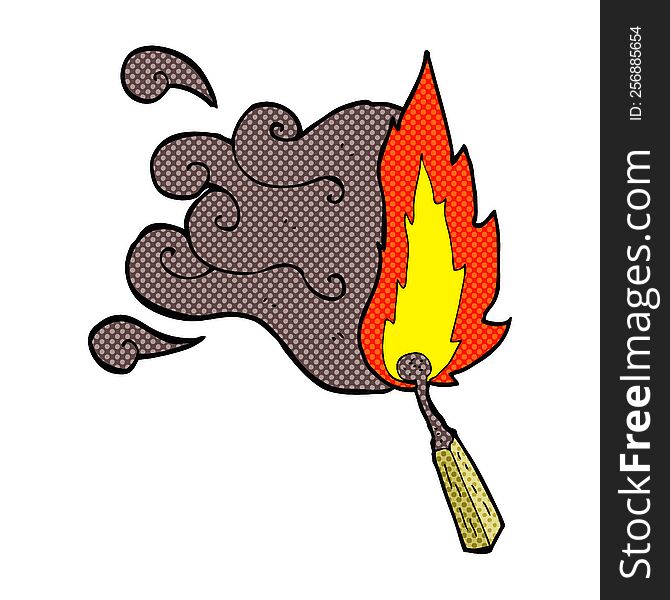 cartoon struck match burning